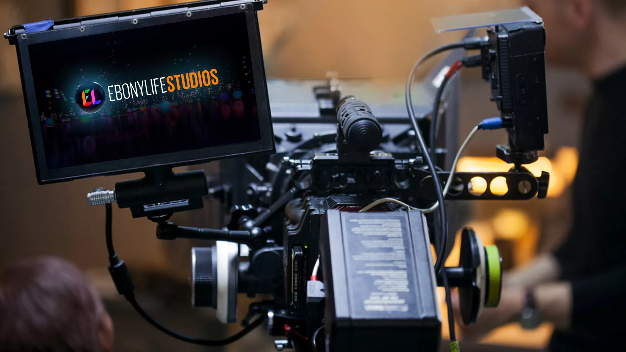 EbonyLife Studios production camera and monitor